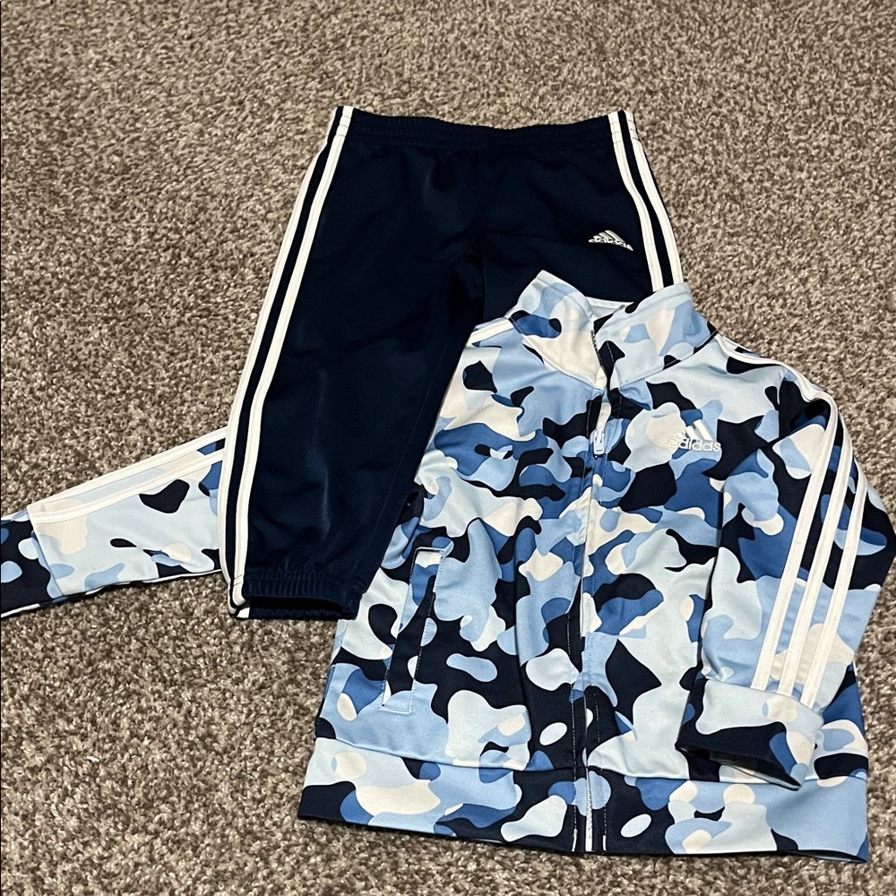 Adidas Blue and White Camo Tracksuit size 24M